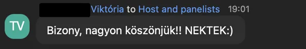 Viktória T. véleménye az AI Egyetem webinárjáról: „Bizony, nagyon köszönjük!! NEKTEK:)”