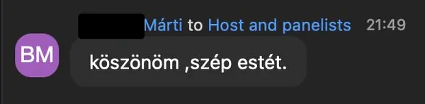 Márti B. véleménye az AI Egyetem webinárjáról: „köszönöm ,szép estét.”